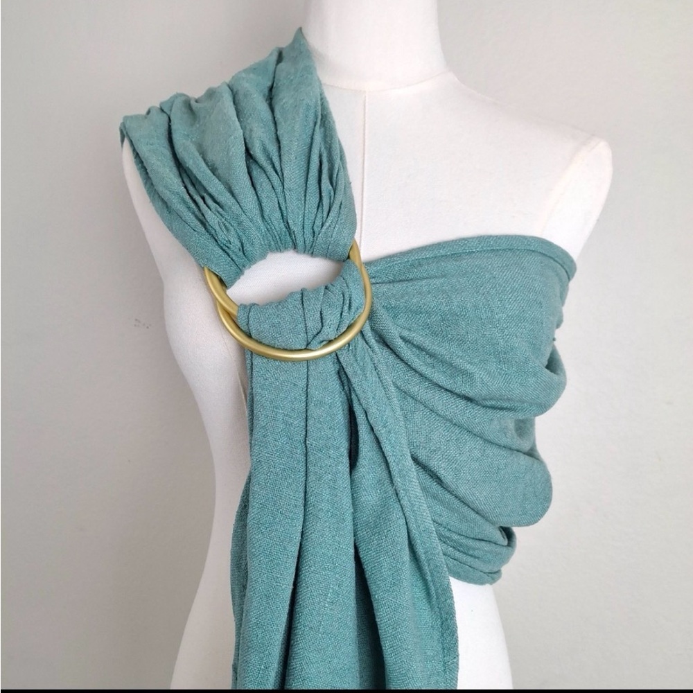 Sakura Teal Silk Ring Sling - Picture 2 of 6